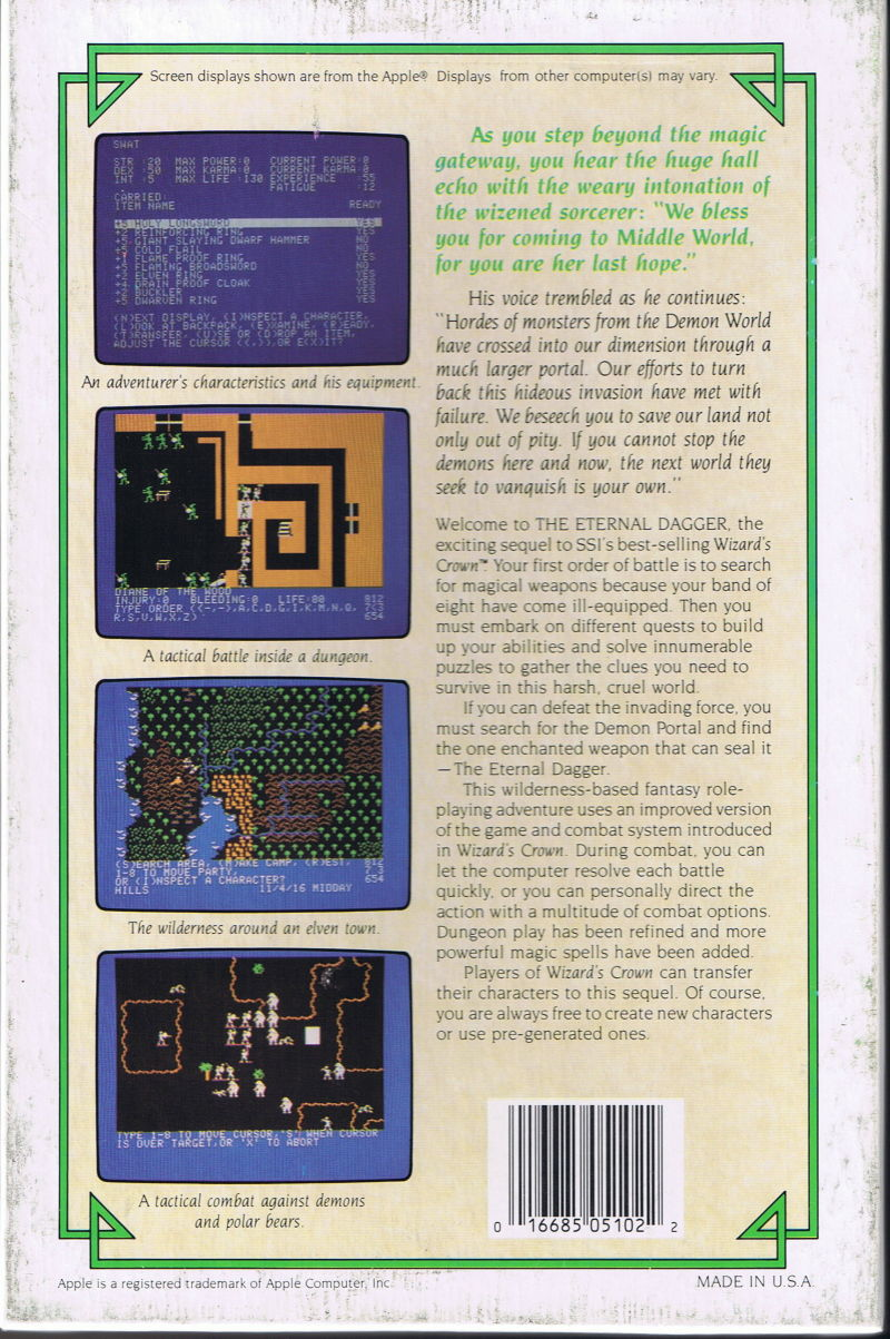 The Eternal Dagger — box-2D-back (US)