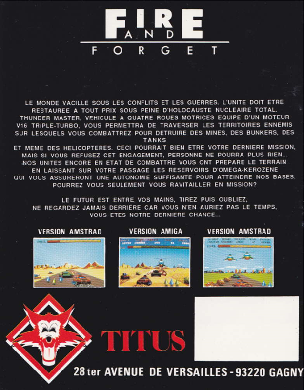 Fire And Forget — box-2D-back (FR)