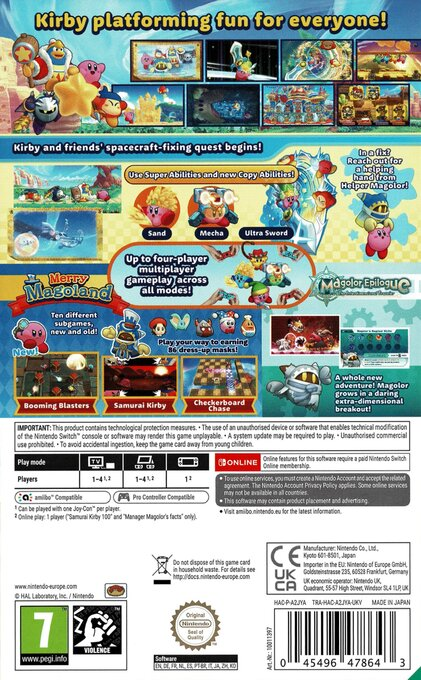 Kirby's Return to Dream Land Deluxe — box-2D-back (EU)