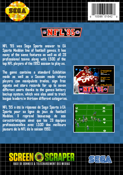 Nfl '95 — box-2D-back (SS)