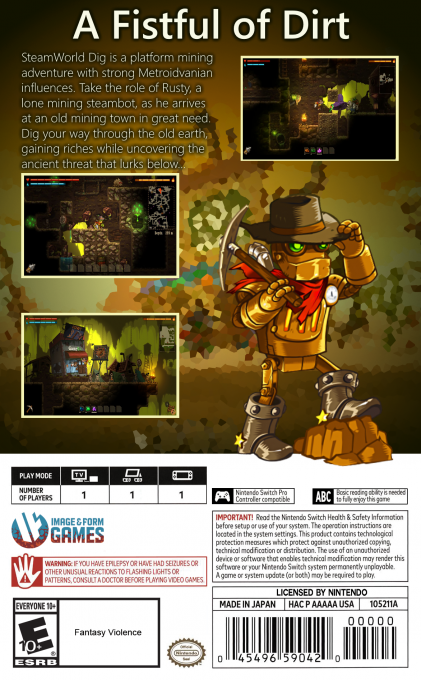 Steamworld Dig — box-2D-back (US)
