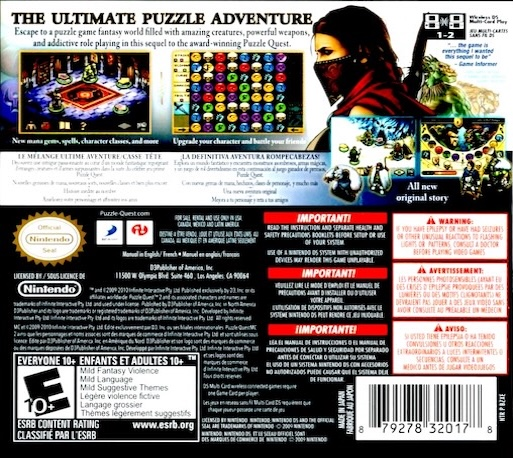 Puzzle Quest 2 — box-2D-back (US)