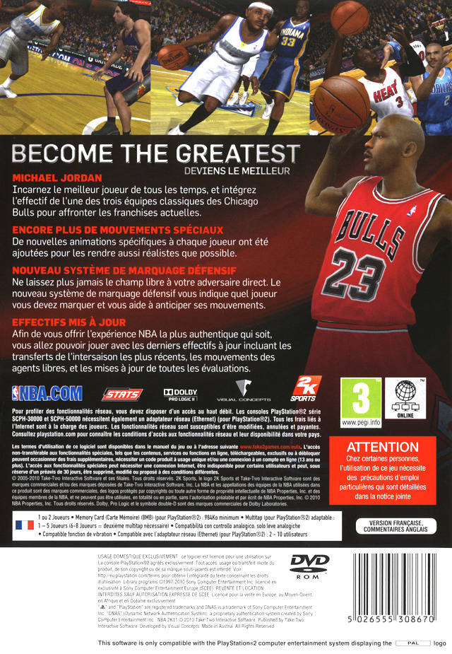 NBA 2K11 — box-2D-back (FR)