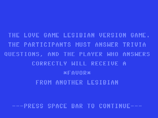 The Lesbian Love Game — ss (WOR)
