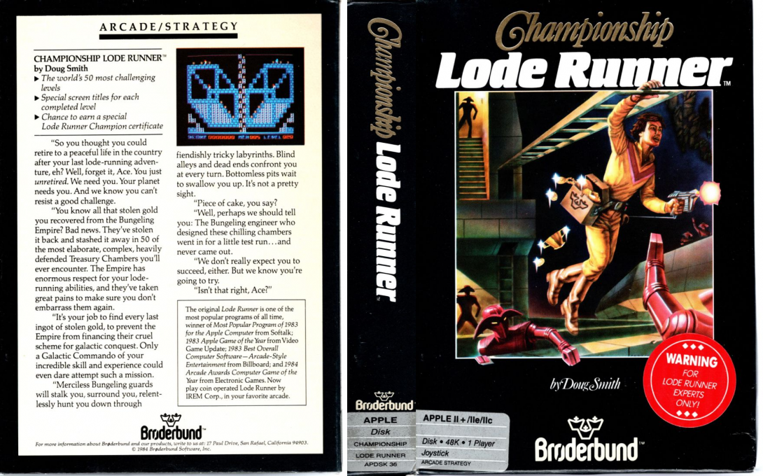 Championship Lode Runner — box-texture (US)