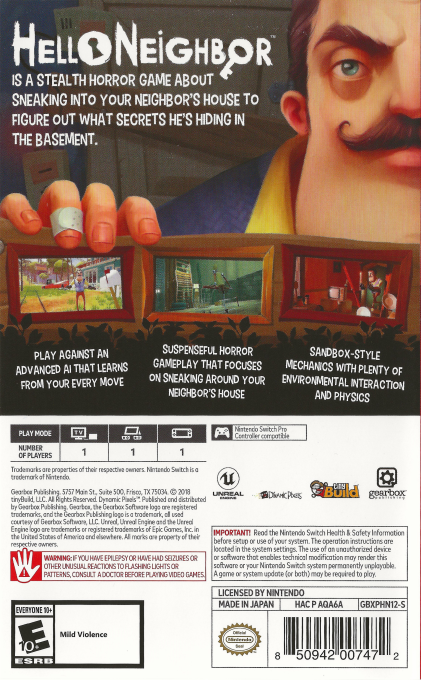 Hello Neighbor — box-2D-back (US)