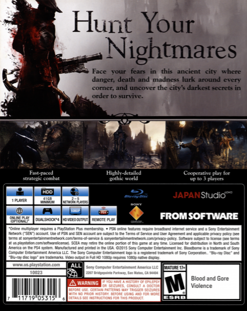 Bloodborne — box-2D-back (US)