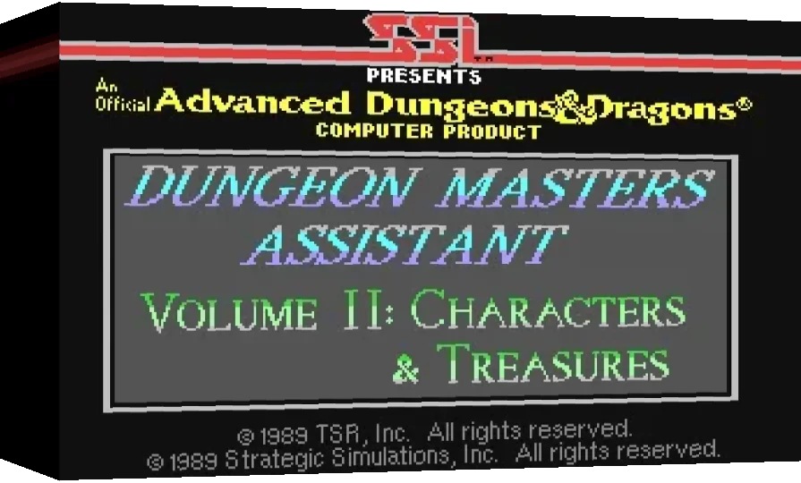 Advanced Dungeons & Dragons - Dungeon Masters Assistant - Volume II - Characters & Treasures — box-3D (WOR)