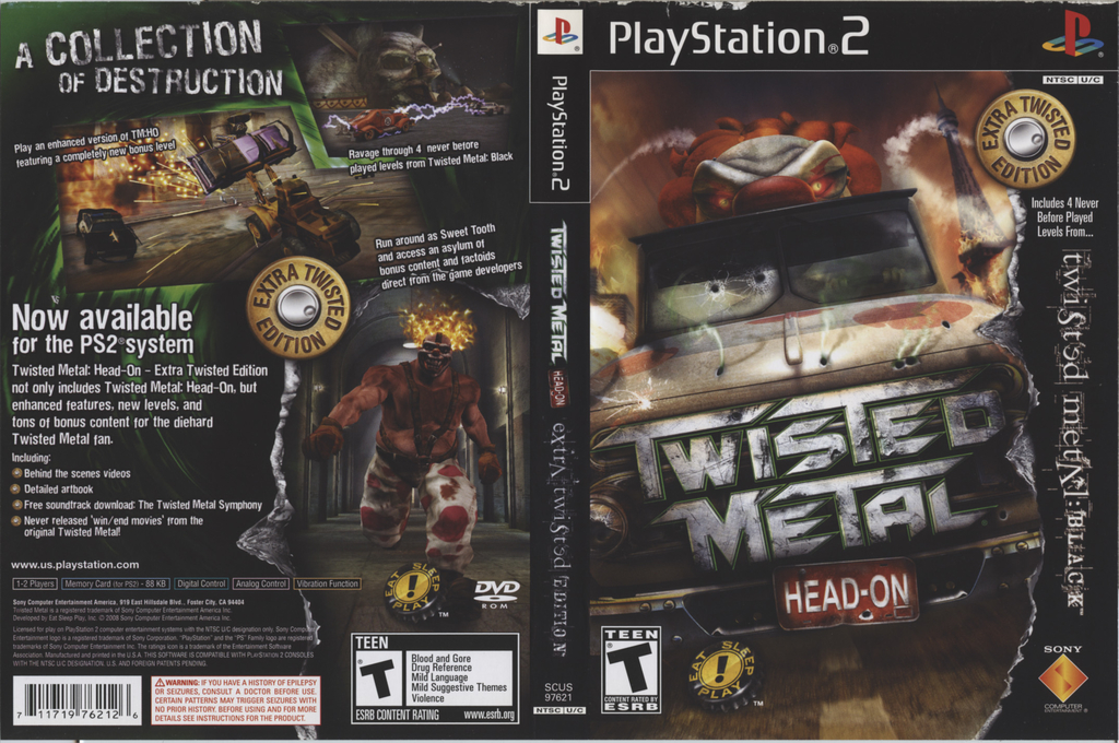Twisted Metal - Head-on - Extra Twisted Edition — box-texture (US)
