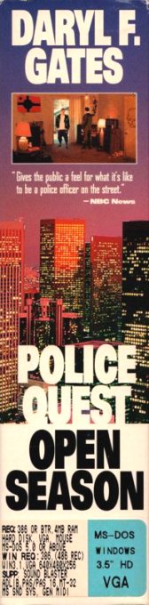 Daryl F. Gates Police Quest - Open Season — box-2D-side (US)