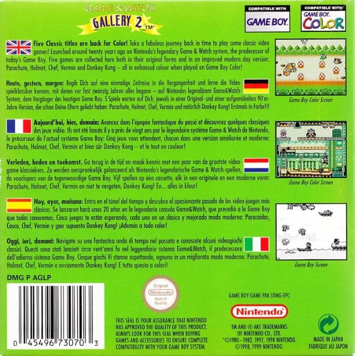Game & Watch Gallery 2 — box-2D-back (EU)