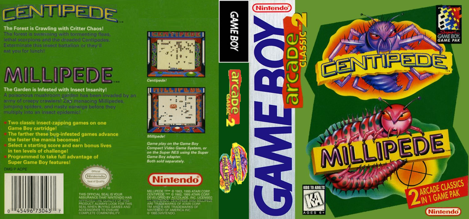 Arcade Classic No. 2 - Centipede And Millipede — box-texture (US)
