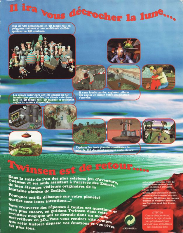 Twinsen's Odyssey — box-2D-back (FR)
