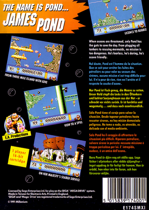 James Pond - Underwater Agent — box-2D-back (EU)