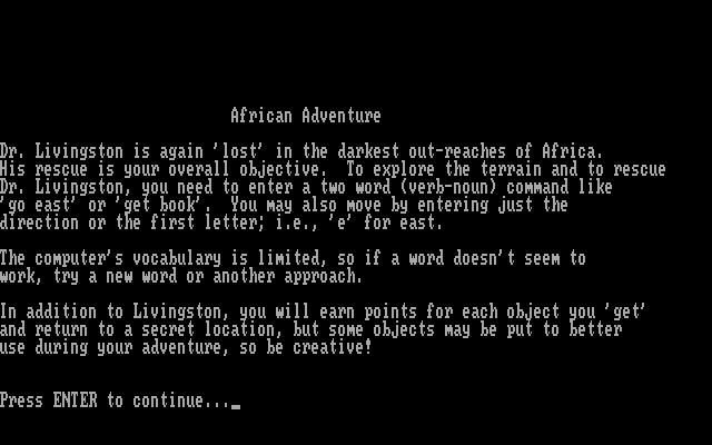 African Adventure — ss (WOR)