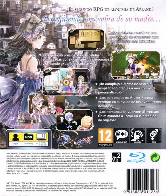 Atelier Totori - The Adventurer of Arland — box-2D-back (SP)