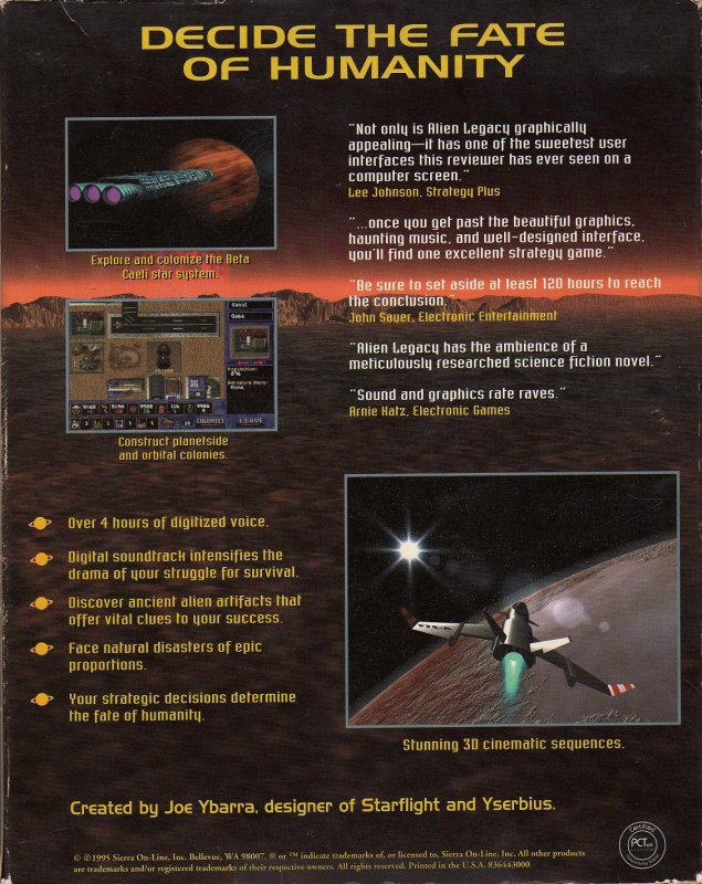 Alien Legacy — box-2D-back (US)