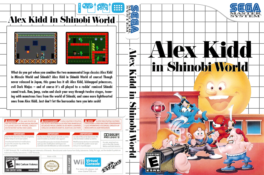 Alex Kidd in Shinobi World — box-texture (US)