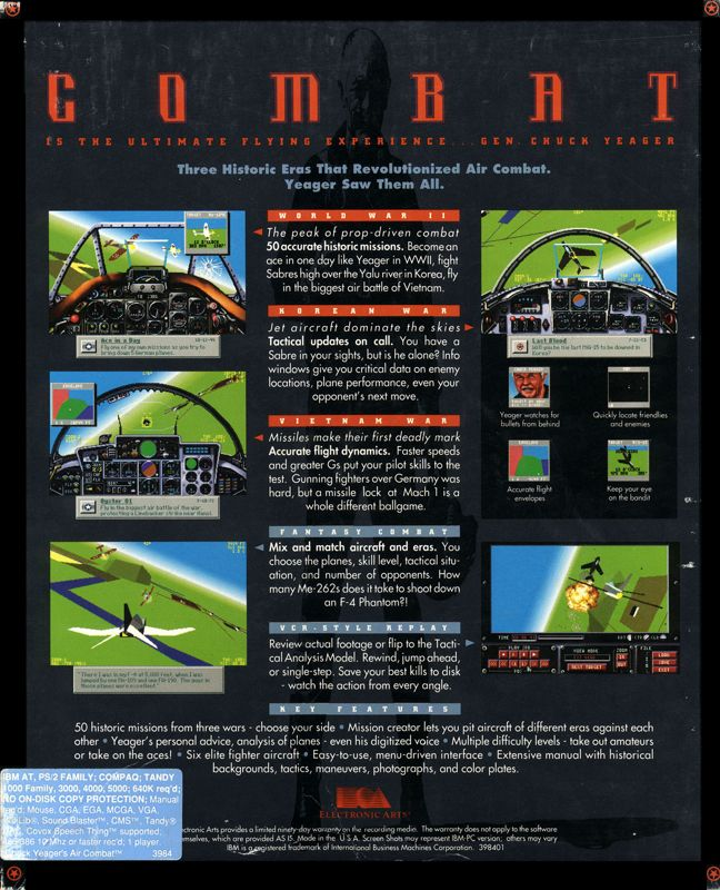Chuck Yeager's Air Combat — box-2D-back (US)