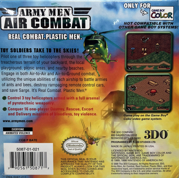 Army Men - Air Combat — box-2D-back (US)
