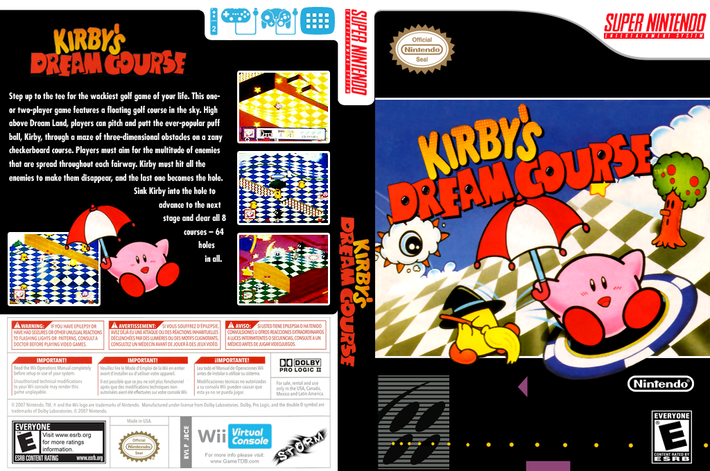 Kirby's Dream Course — box-texture (US)