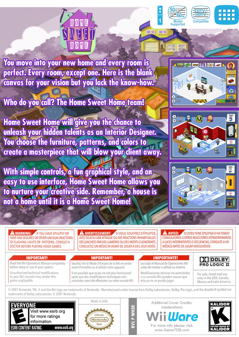 Home Sweet Home — box-2D-back (US)