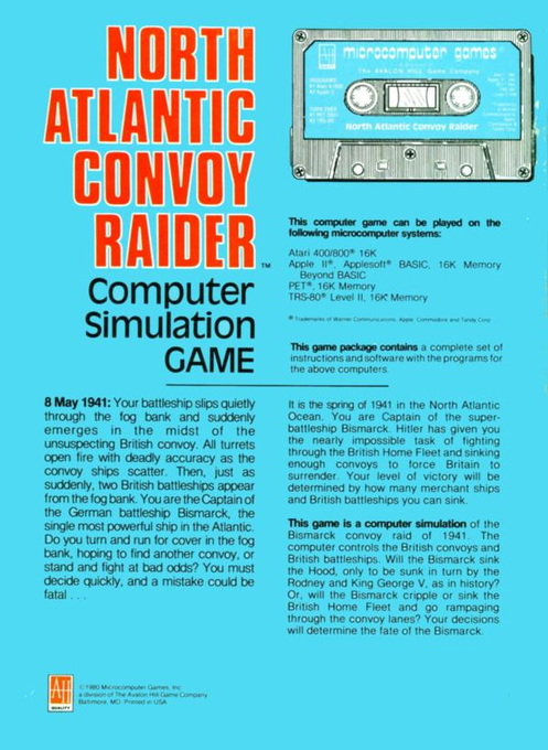 North Atlantic Convoy Raider — box-2D-back (US)