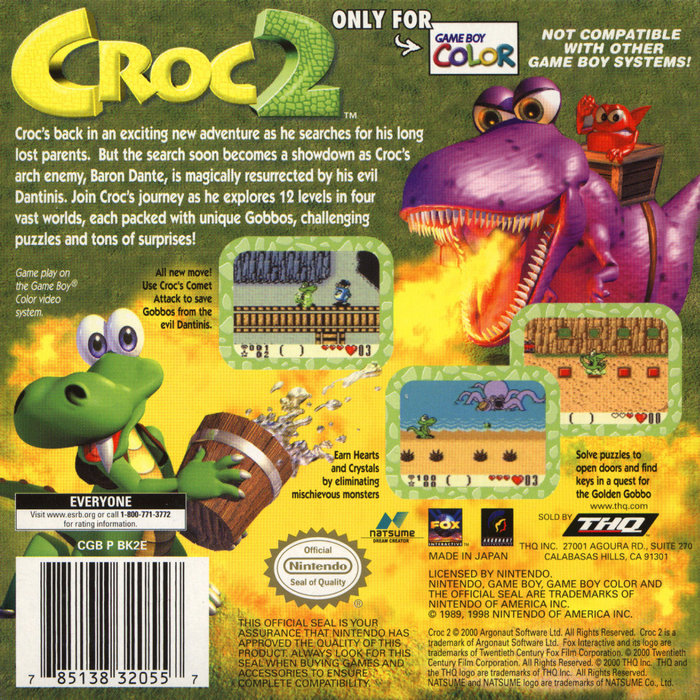 Croc 2 — box-2D-back (US)