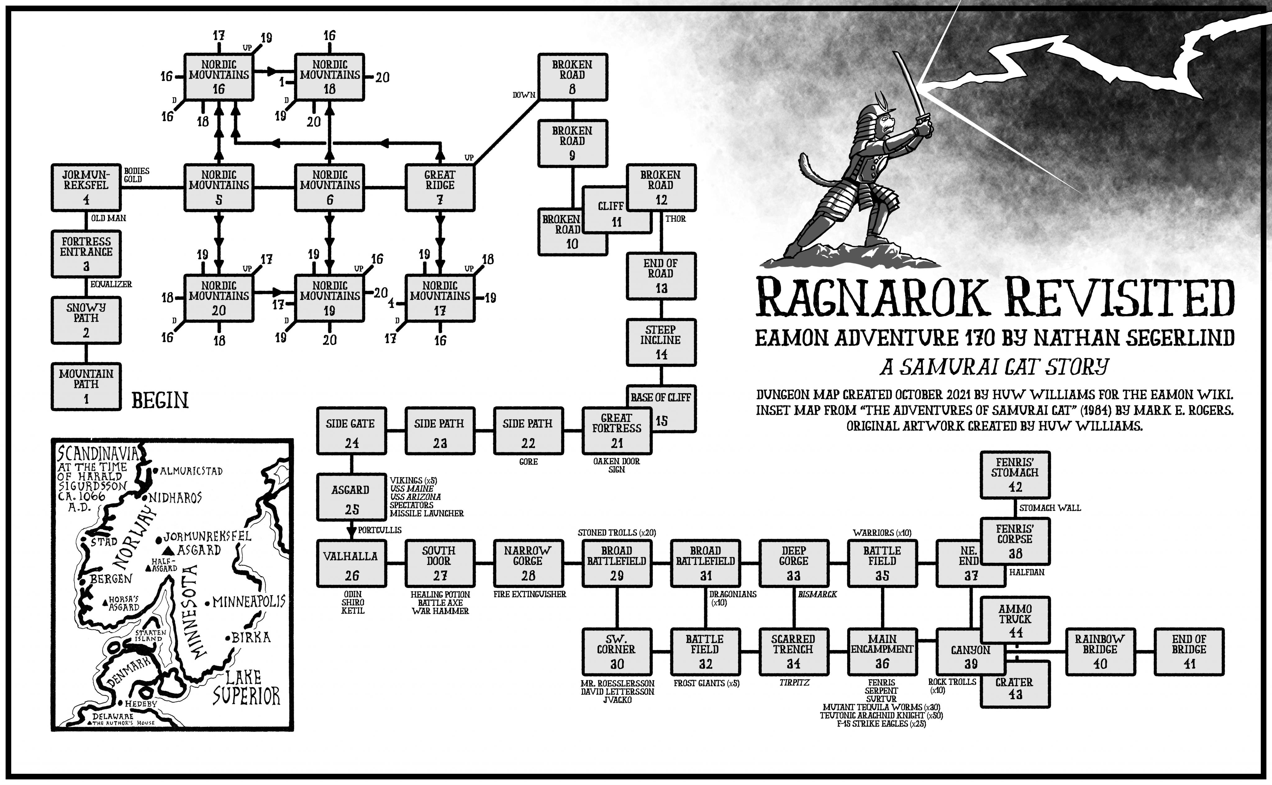 Eamon 170 - Ragnarok Revisited — maps