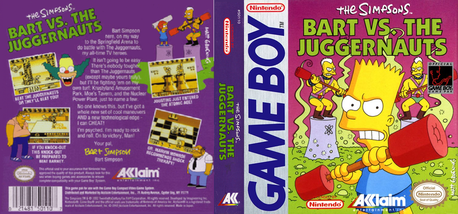 The Simpsons : Bart vs. the Juggernauts — box-texture (US)