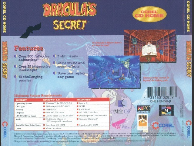 Dracula's Secret — box-2D-back (WOR)