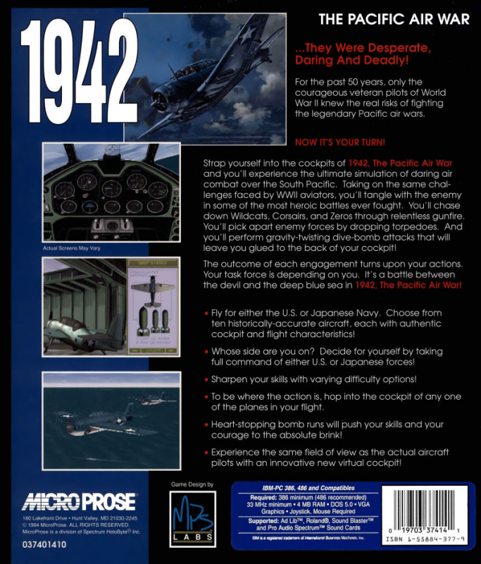 1942 The Pacific Air War — box-2D-back (US)