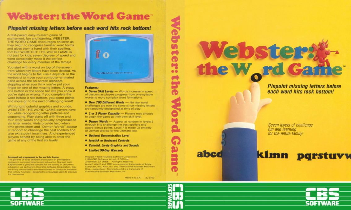 Webster - The Word Game — box-texture (US)