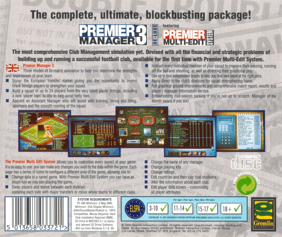 Premier Manager 3 De-luxe — box-2D-back (CUS)