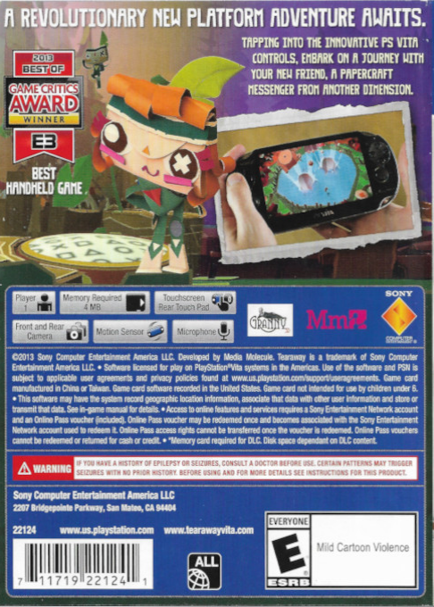 Tearaway - Official Soundtrack — box-2D-back (US)