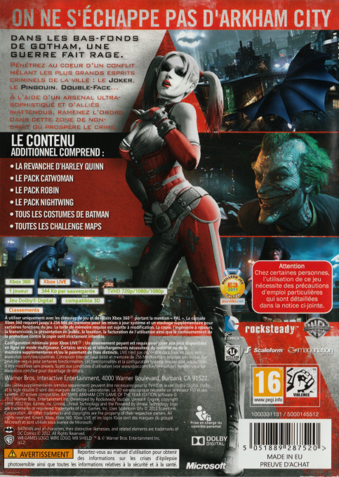 Batman Arkham Collection — box-2D-back (FR)