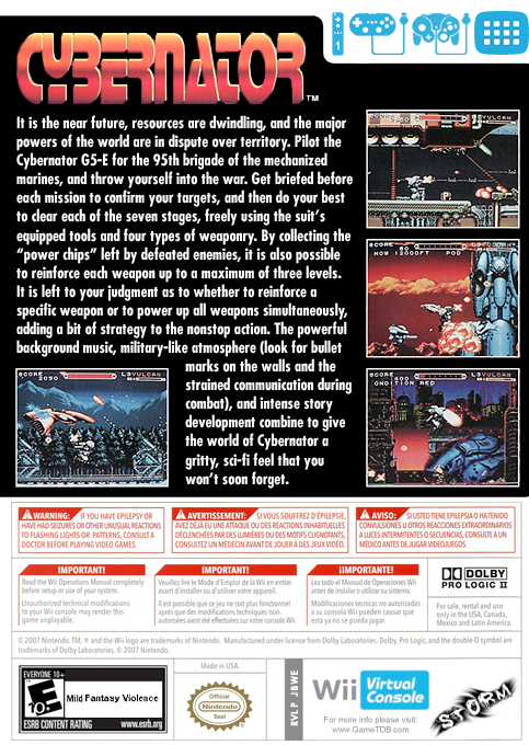 Cybernator — box-2D-back (US)