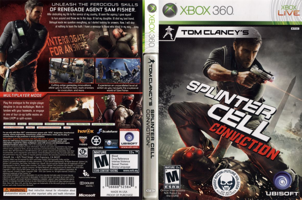 Tom Clancy's Splinter Cell - Conviction — box-texture (US)