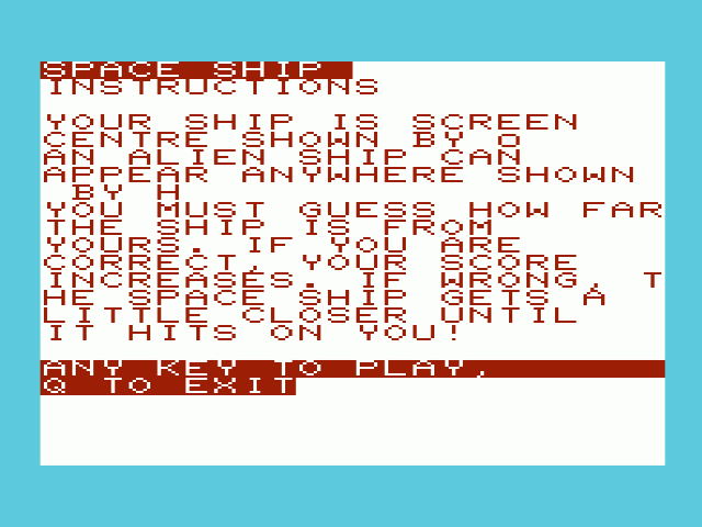 Space Ship — sstitle (WOR)