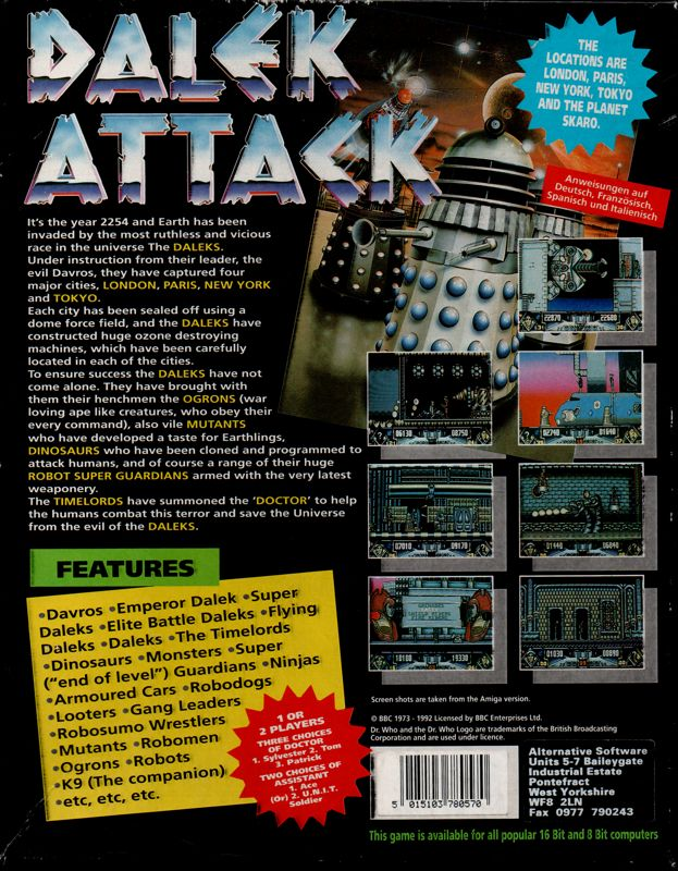 Dalek Attack — box-2D-back (EU)