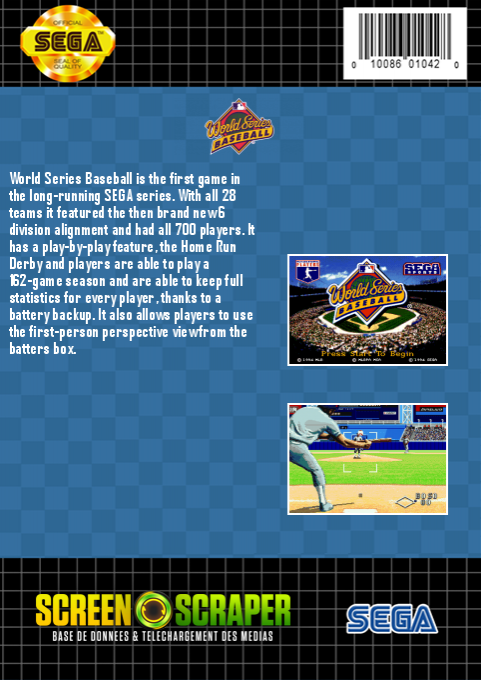 World Series Baseball — box-2D-back (SS)