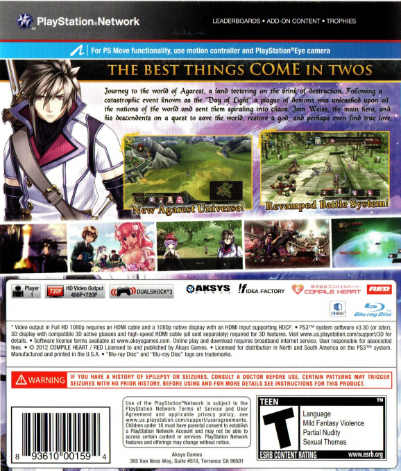 Agarest Senki 2 — box-2D-back (US)