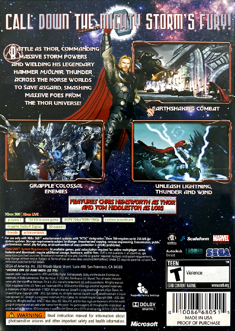 Thor - God of Thunder — box-2D-back (US)