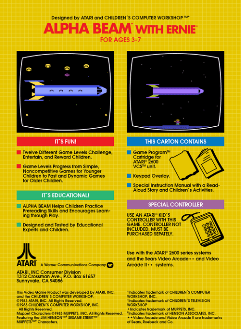 Alpha Beam with Ernie — box-2D-back (US)