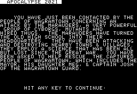 Eamon 209 - Apocalypse 2021 — ss (WOR)