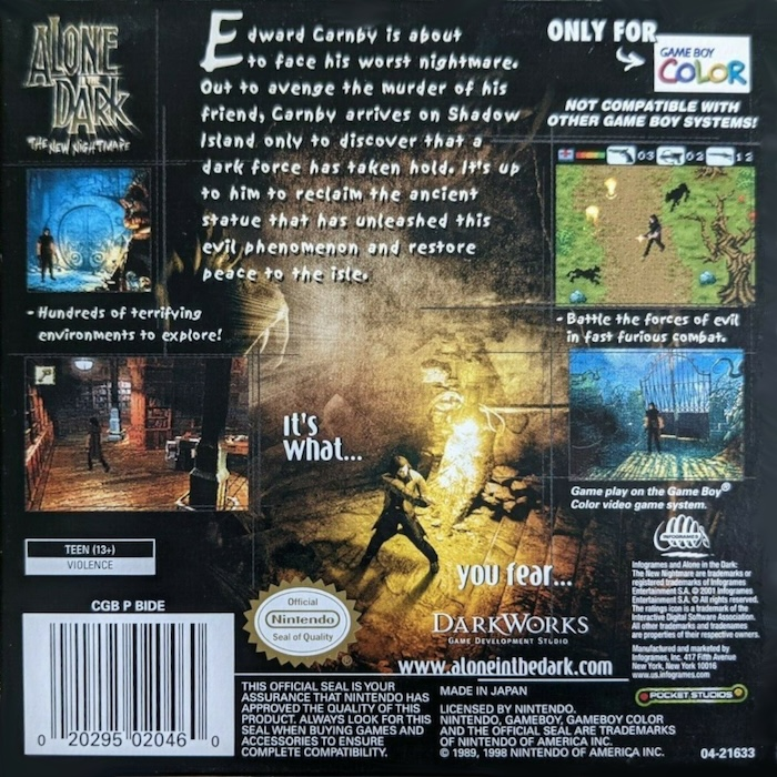 Alone in the Dark : The New Nightmare — box-2D-back (US)