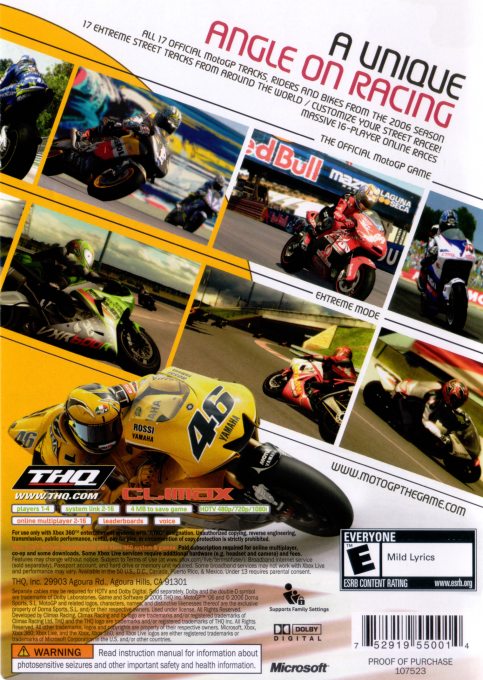 MotoGP '06 — box-2D-back (US)