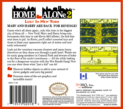 Home Alone 2 - Lost In New York — box-2D-back (US)