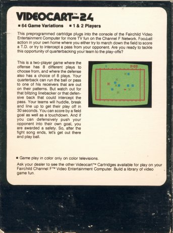 Videocart-24 - Pro Football — box-2D-back (US)