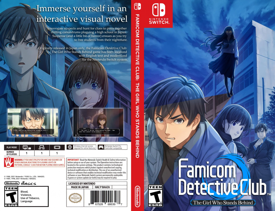 Famicom Detective Club - The Girl Who Stands Behind — box-texture (US)